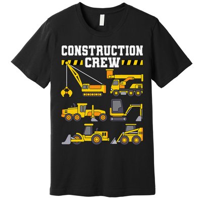 Construction Crew Worker Excavator Premium T-Shirt