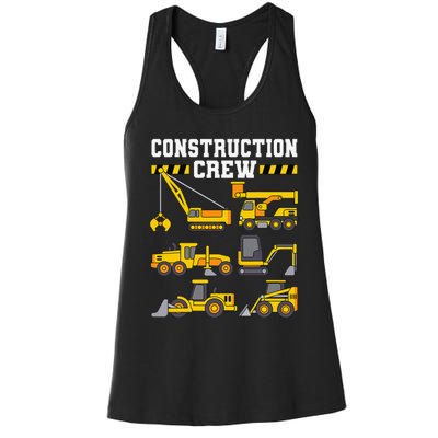 Construction Crew Worker Excavator Women's Racerback Tank