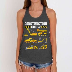 Construction Crew Worker Excavator Women's Knotted Racerback Tank