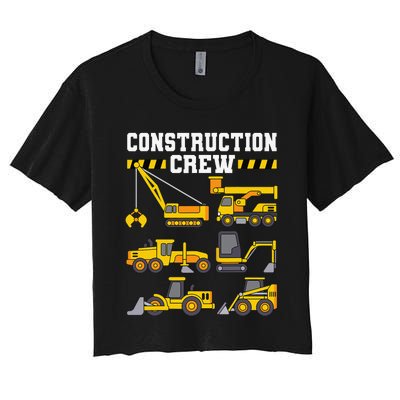 Construction Crew Worker Excavator Women's Crop Top Tee