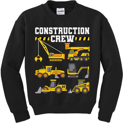 Construction Crew Worker Excavator Kids Sweatshirt