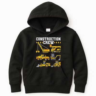 Construction Crew Worker Excavator Kids Hoodie