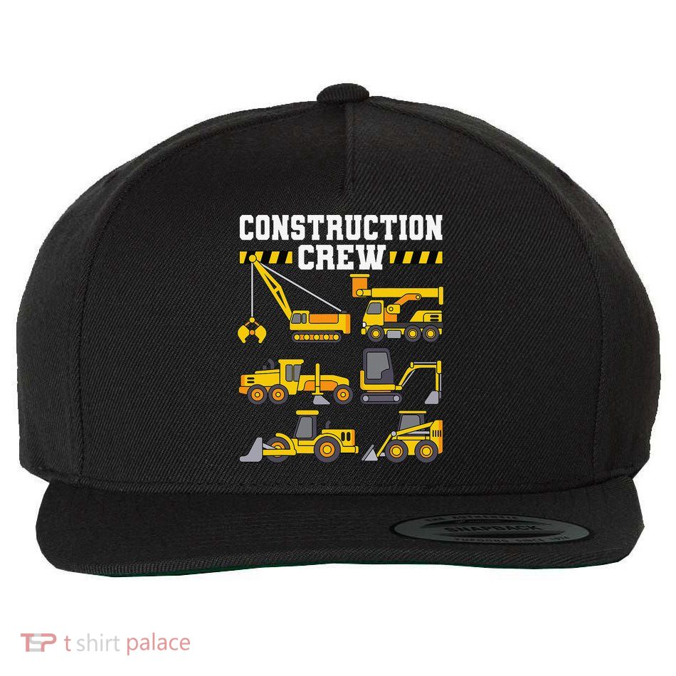 Construction Crew Worker Excavator Wool Snapback Cap