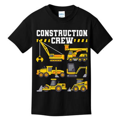 Construction Crew Worker Excavator Kids T-Shirt