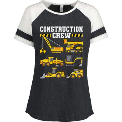 Construction Crew Worker Excavator Enza Ladies Jersey Colorblock Tee