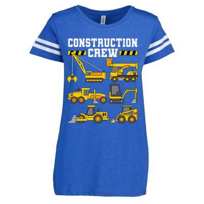 Construction Crew Worker Excavator Enza Ladies Jersey Football T-Shirt