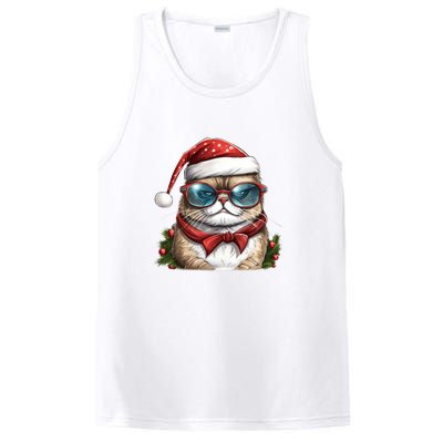 Christmas Cat With Glasses PosiCharge Competitor Tank