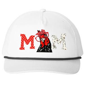 Cute  Chicken with Bandana Headband and Glasses Snapback Five-Panel Rope Hat