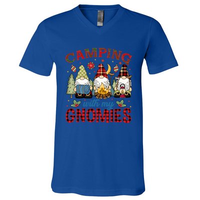 Christmas Camping With My Gnomies Camping Christmas Gift V-Neck T-Shirt