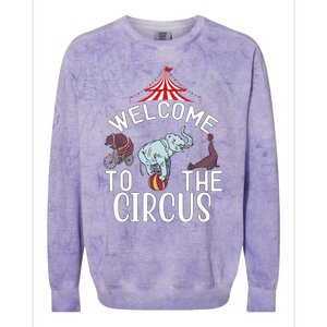 Circus Costume Wo Carnival Monday Wear Circus Staff Party Colorblast Crewneck Sweatshirt