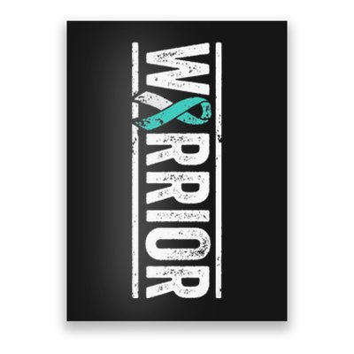 Cervical Cancer Warrior Sideways Teal Awareness Ribbon Poster