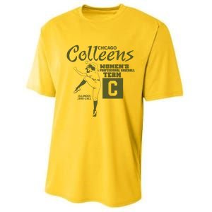 Chicago Colleens Women Professional Baseball Team 1948 Performance Sprint T-Shirt