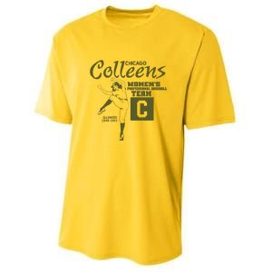 Chicago Colleens Women Professional Baseball Team 1948 Youth Performance Sprint T-Shirt