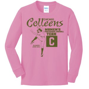 Chicago Colleens Women Professional Baseball Team 1948 Kids Long Sleeve Shirt