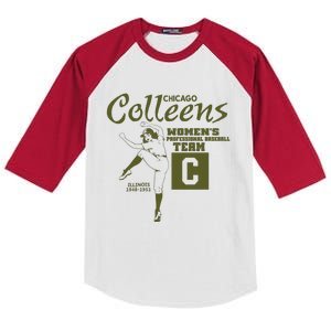 Chicago Colleens Women Professional Baseball Team 1948 Kids Colorblock Raglan Jersey