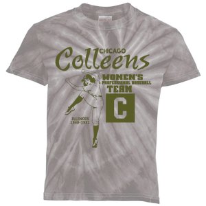 Chicago Colleens Women Professional Baseball Team 1948 Kids Tie-Dye T-Shirt