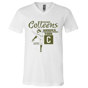 Chicago Colleens Women Professional Baseball Team 1948 V-Neck T-Shirt