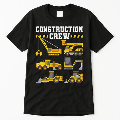 Construction Crew Worker Excavator Tall T-Shirt