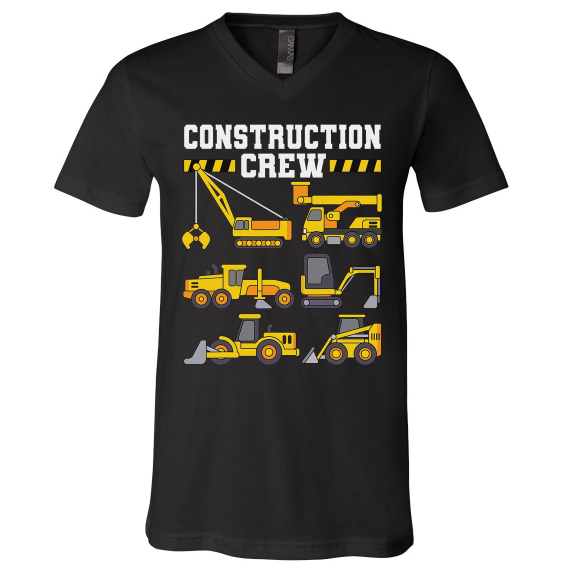 Construction Crew Worker Excavator V-Neck T-Shirt