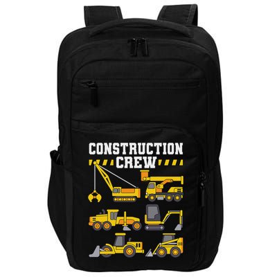 Construction Crew Worker Excavator Impact Tech Backpack