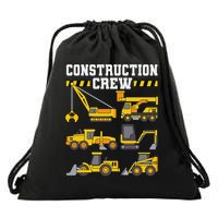 Construction Crew Worker Excavator Drawstring Bag