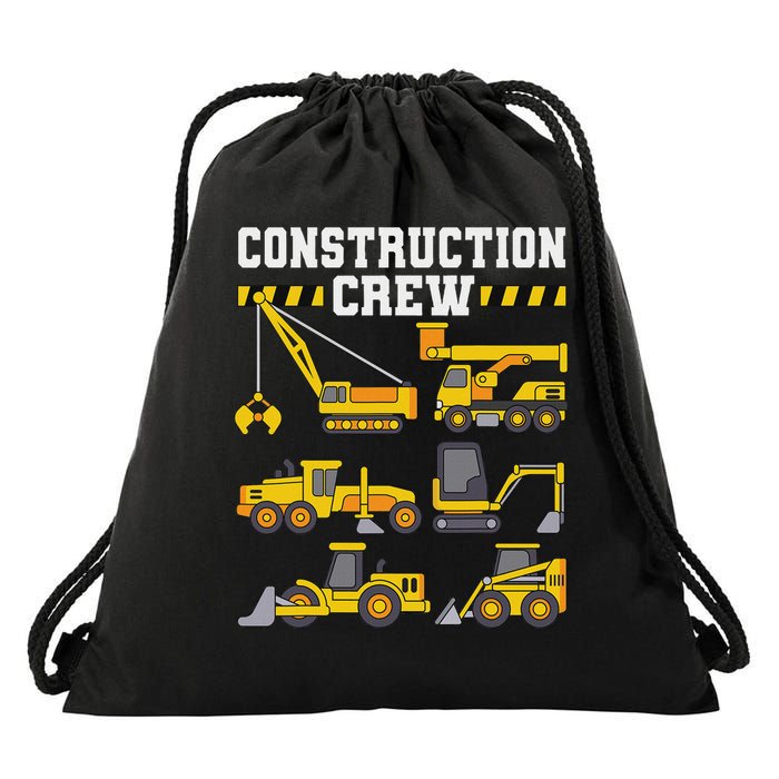 Construction Crew Worker Excavator Drawstring Bag