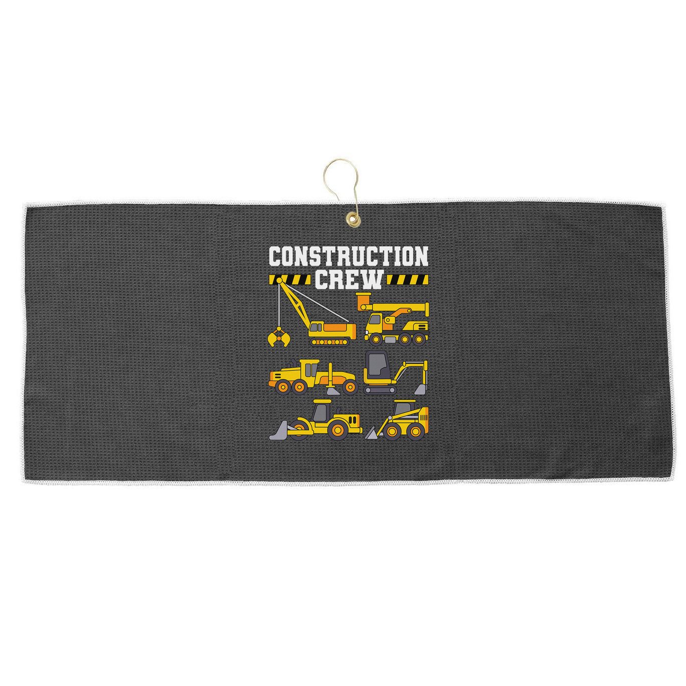 Construction Crew Worker Excavator Large Microfiber Waffle Golf Towel
