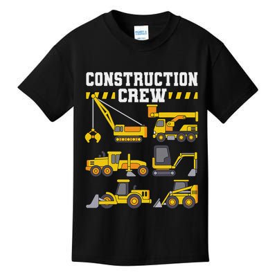 Construction Crew Worker Excavator Kids T-Shirt