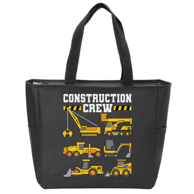 Construction Crew Worker Excavator Zip Tote Bag