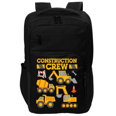 Construction Crew Worker Excavator Impact Tech Backpack