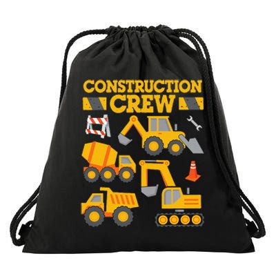 Construction Crew Worker Excavator Drawstring Bag