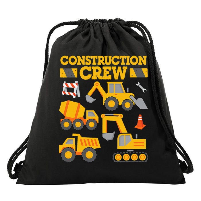 Construction Crew Worker Excavator Drawstring Bag