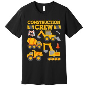 Construction Crew Worker Excavator Premium T-Shirt