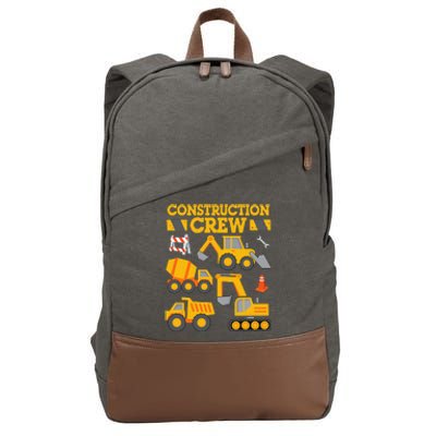 Construction Crew Worker Excavator Cotton Canvas Backpack