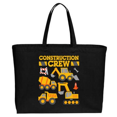 Construction Crew Worker Excavator Cotton Canvas Jumbo Tote