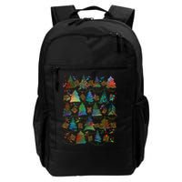 Colorful Christmas Watercolor Tree Pattern Backpack