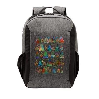 Colorful Christmas Watercolor Tree Pattern Vector Backpack