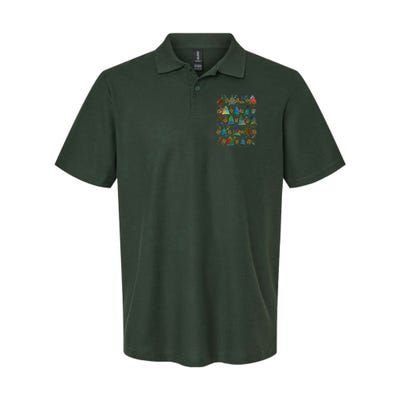 Colorful Christmas Watercolor Tree Pattern Polo
