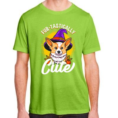 Cute Corgi Wearing Witch Hat FurTastically Cute Gift Adult ChromaSoft Performance T-Shirt