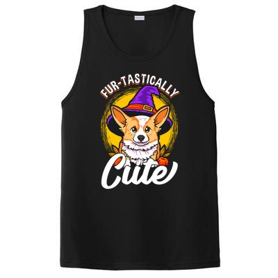 Cute Corgi Wearing Witch Hat FurTastically Cute Gift PosiCharge Competitor Tank