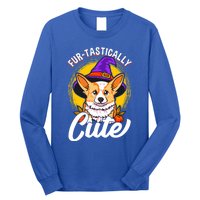 Cute Corgi Wearing Witch Hat FurTastically Cute Gift Long Sleeve Shirt