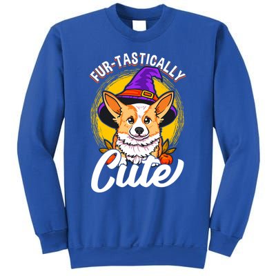 Cute Corgi Wearing Witch Hat FurTastically Cute Gift Sweatshirt