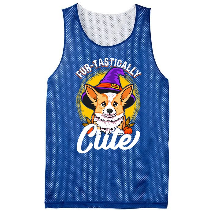 Cute Corgi Wearing Witch Hat FurTastically Cute Gift Mesh Reversible Basketball Jersey Tank