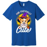 Cute Corgi Wearing Witch Hat FurTastically Cute Gift Premium T-Shirt