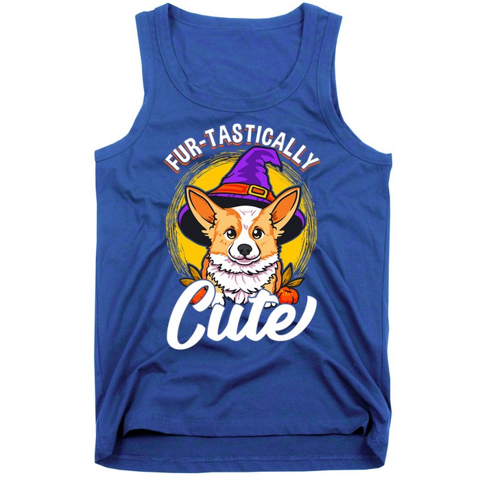 Cute Corgi Wearing Witch Hat FurTastically Cute Gift Tank Top