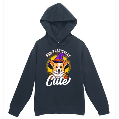 Cute Corgi Wearing Witch Hat FurTastically Cute Gift Urban Pullover Hoodie