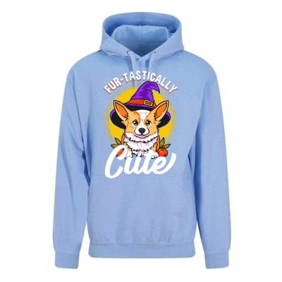 Cute Corgi Wearing Witch Hat FurTastically Cute Gift Unisex Surf Hoodie