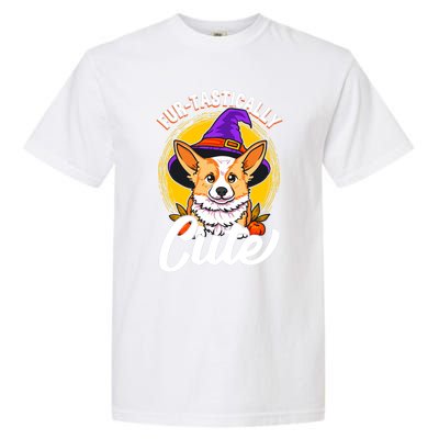 Cute Corgi Wearing Witch Hat FurTastically Cute Gift Garment-Dyed Heavyweight T-Shirt