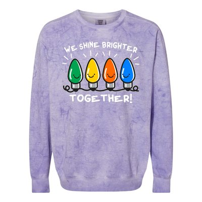 Cute Christmas We Shine Brighter Together Colorblast Crewneck Sweatshirt