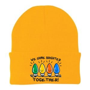 Cute Christmas We Shine Brighter Together Knit Cap Winter Beanie